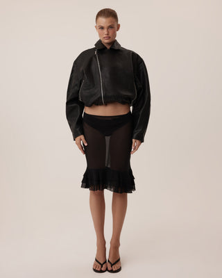 Paloma Silk Skirt | Black
