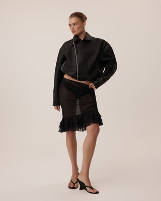 Paloma Silk Skirt | Black