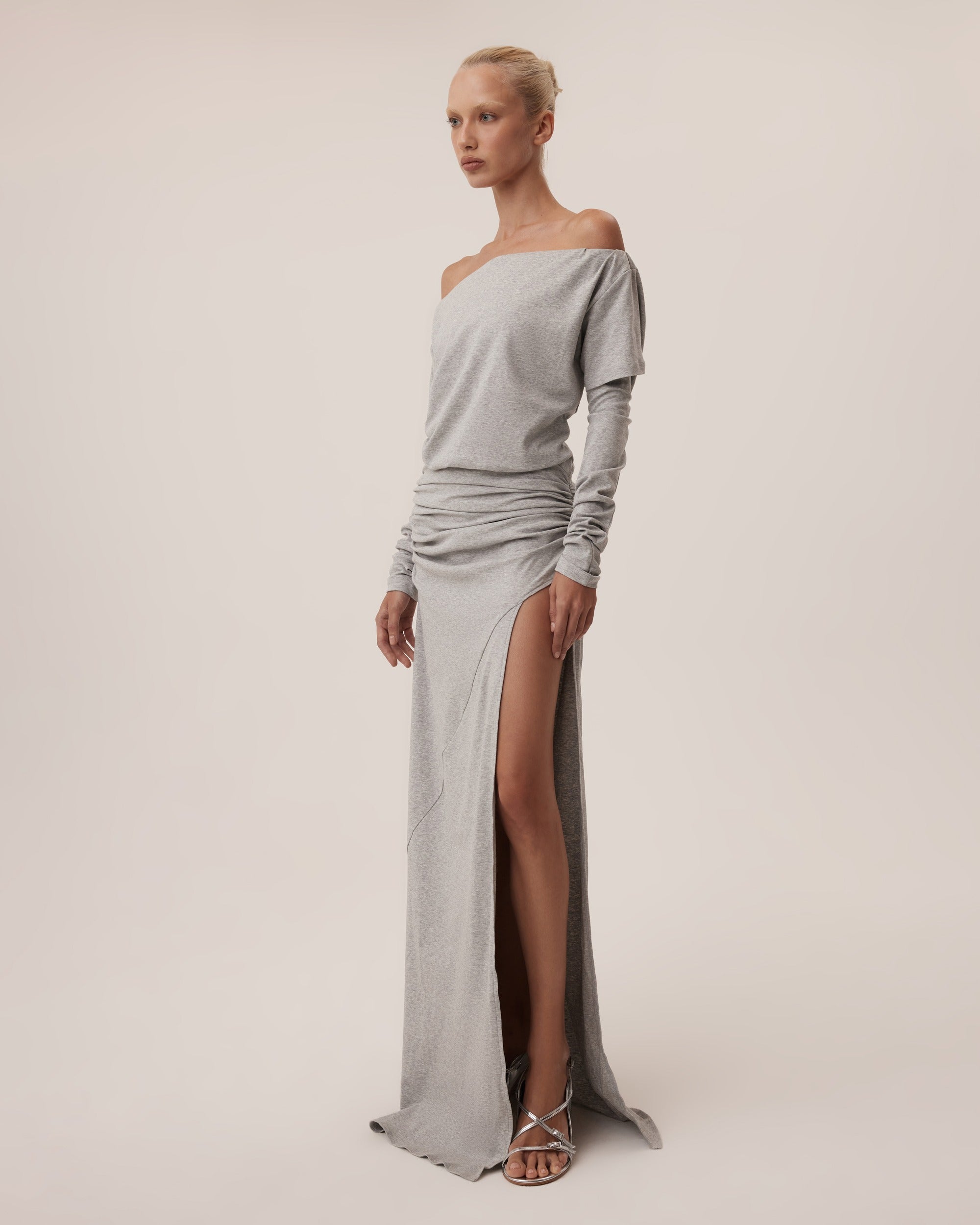 Grace Maxi Dress in Heather Grey