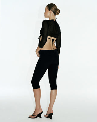 June Silk Tie Top | Black