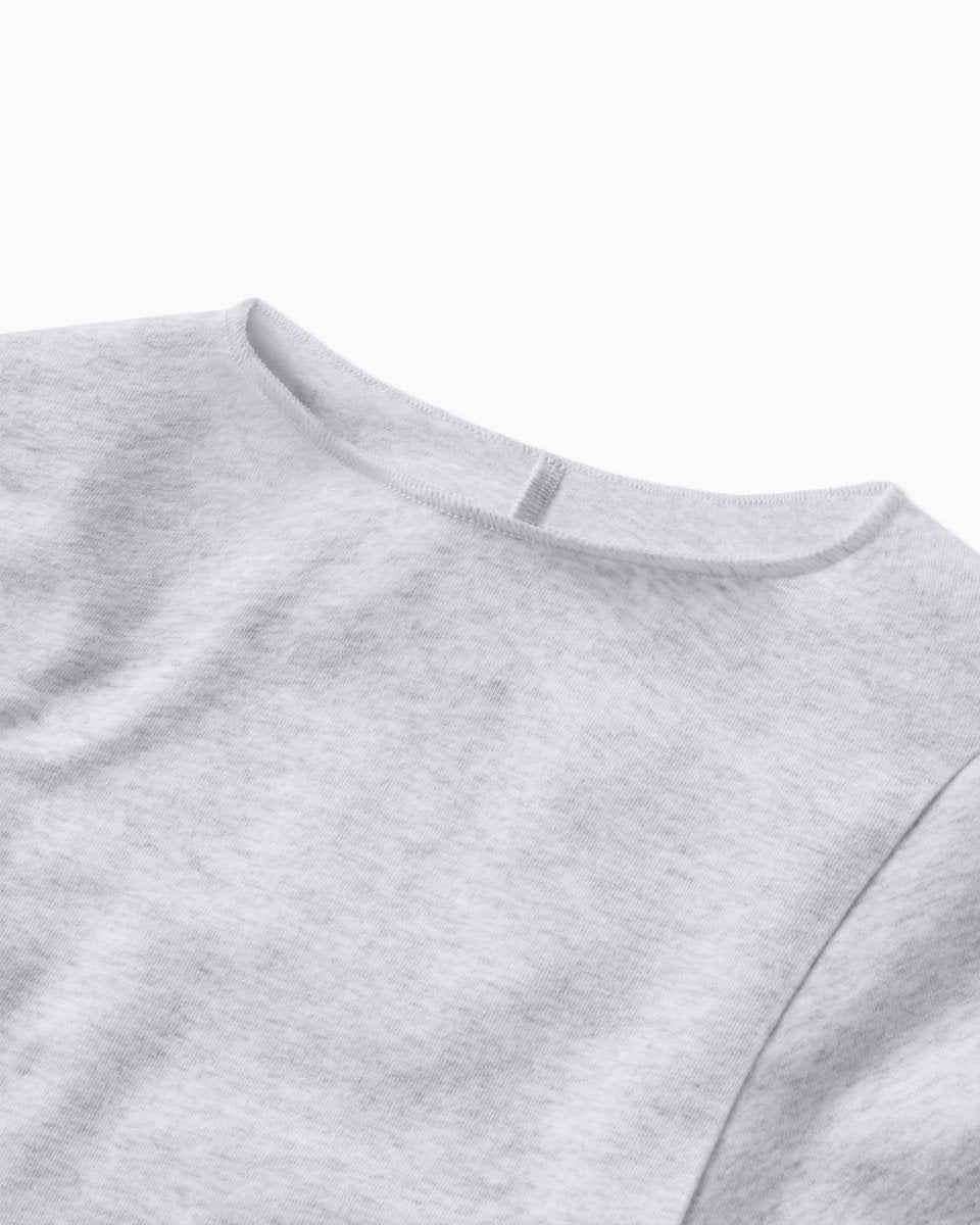 Long Sleeve Wrap Top | Light Heather Grey