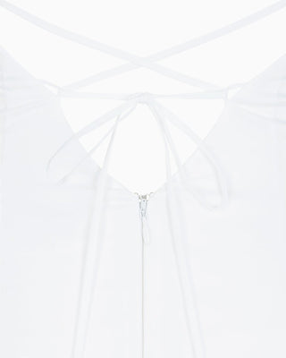 Poplin Low Back Midi Dress | White