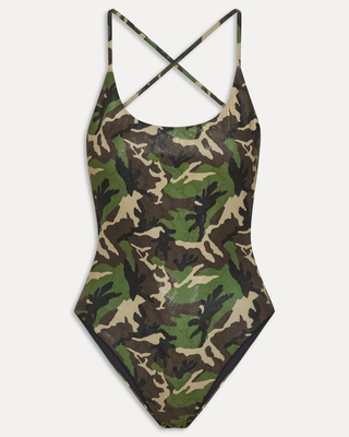La Plage Foil One Piece | Camo Print
