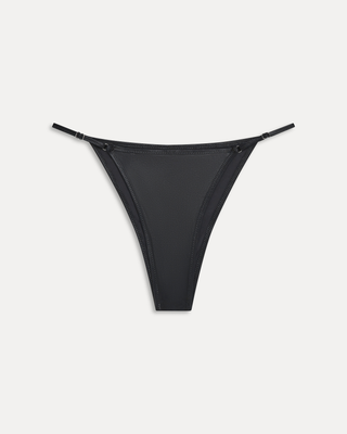 Luna Metallic Bikini Bottom | Black Chrome