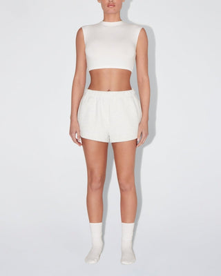 Fleece Mini Short | Light Heather Grey