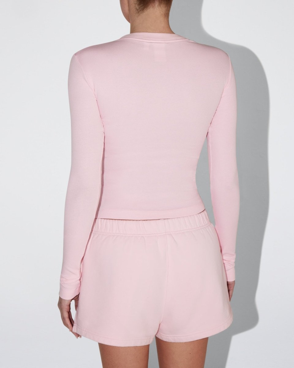 Long Sleeve Ribbed Tee | Orchid Pink