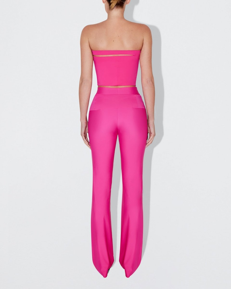 Sleek Stretch Cutout Foldover Pant | Fuchsia