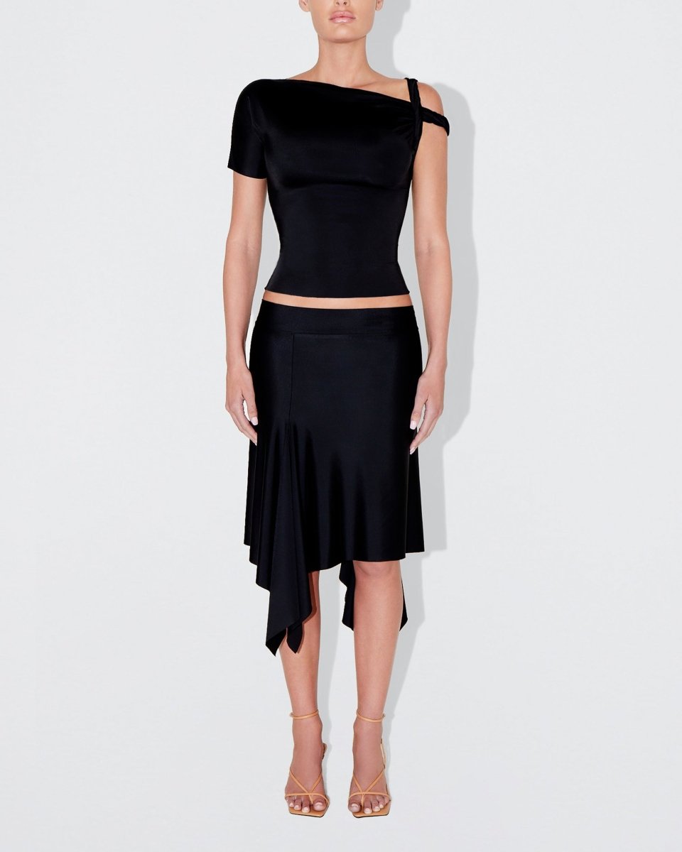 Sleek Stretch Twisted Top | Black – Khy Sleek Stretch Twisted Top | Black – Khy