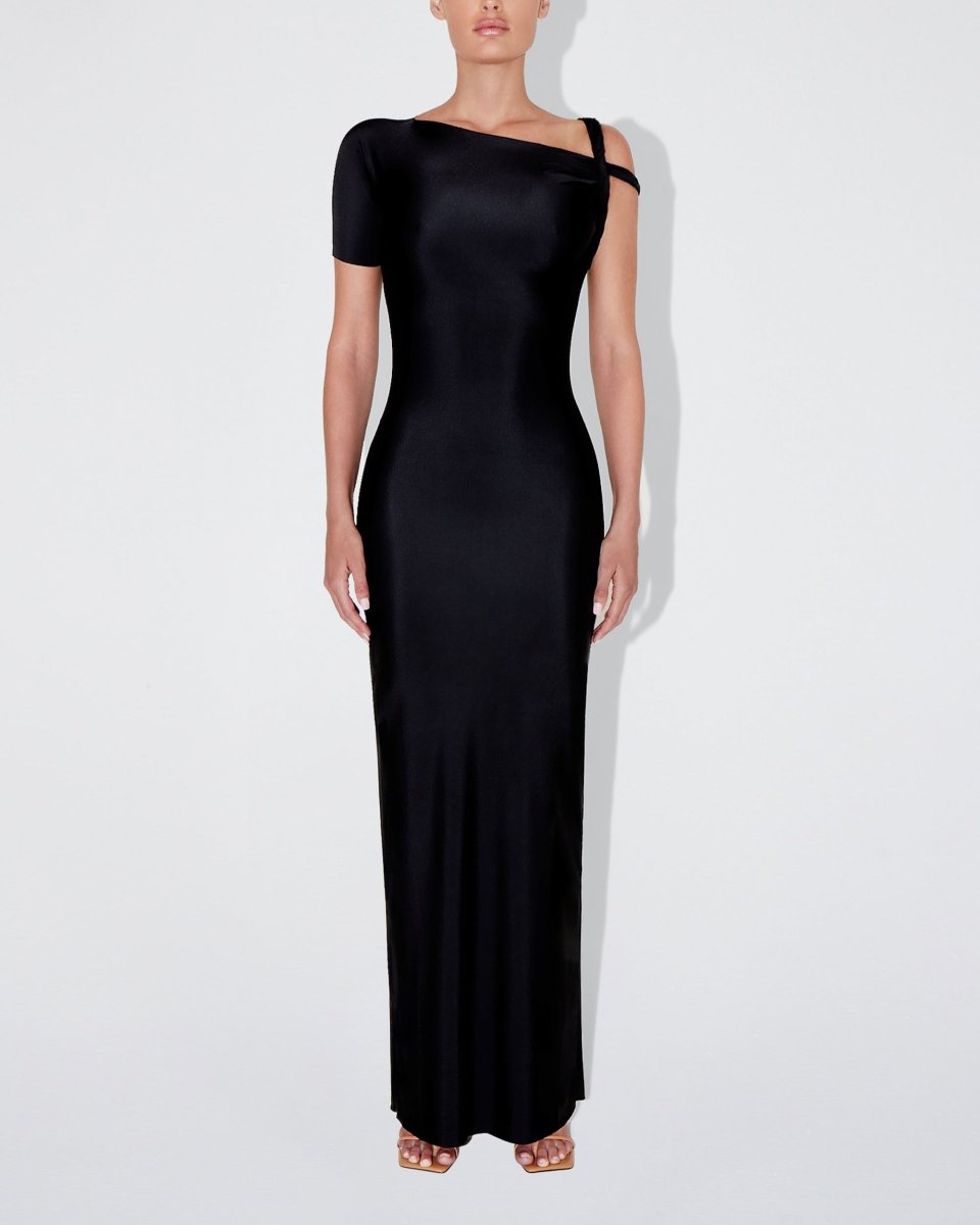 Sleek Stretch Twist Maxi Dress | Black – Khy