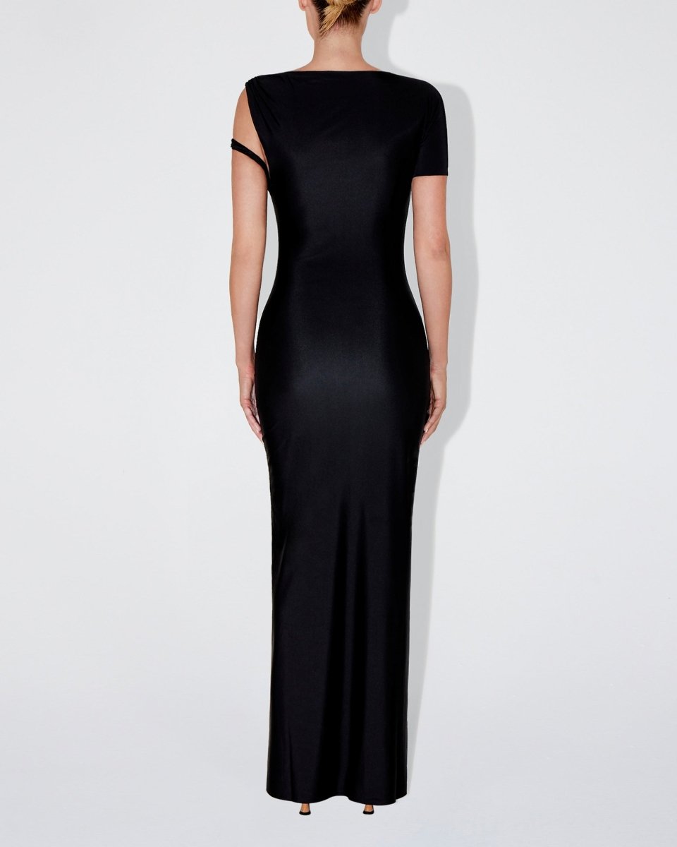 Sleek Stretch Twist Maxi Dress | Black – Khy
