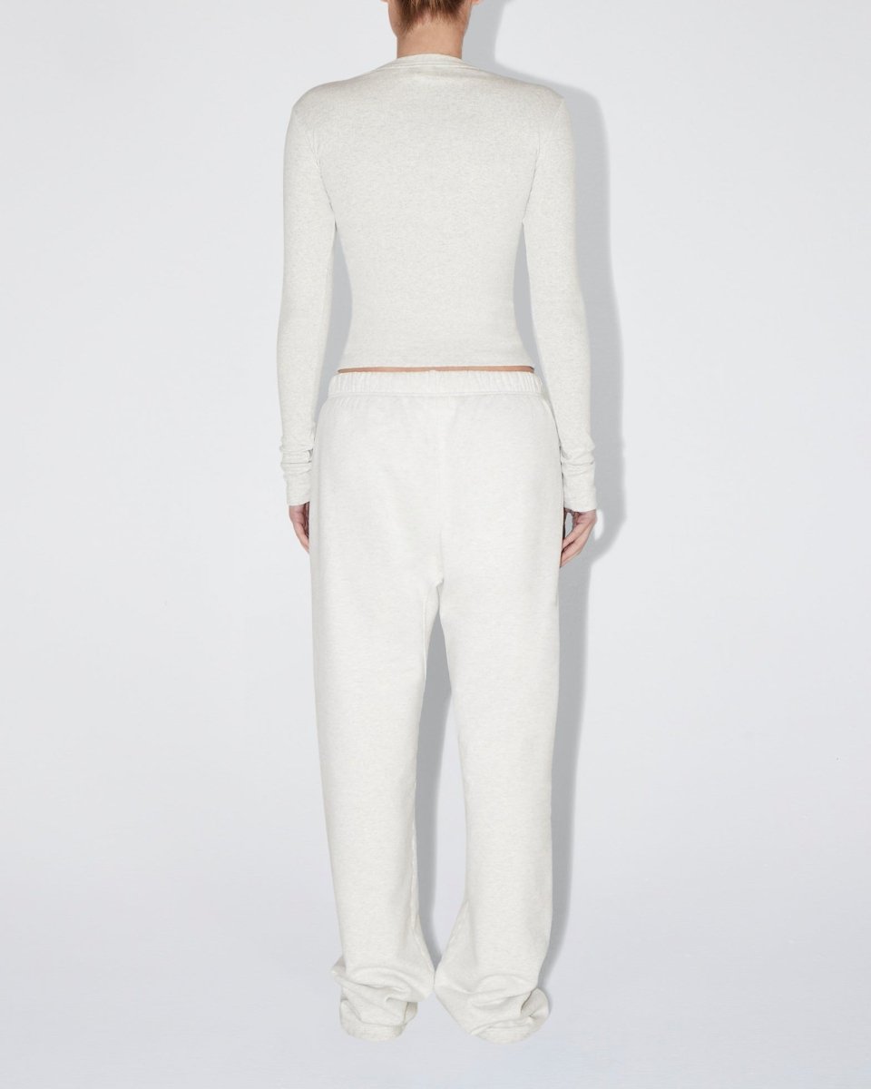 Long Sleeve Ribbed Tee | Light Heather Grey