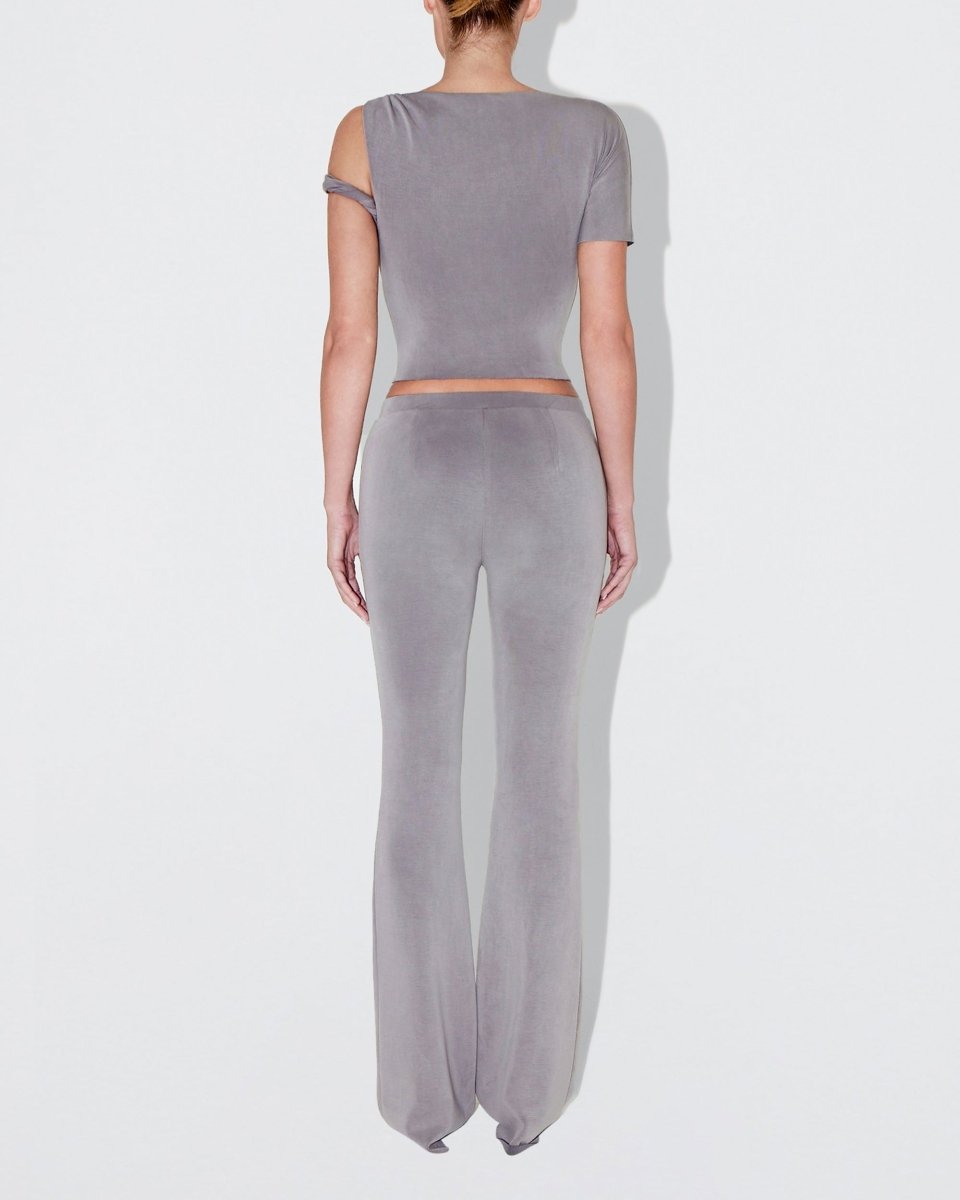Sueded Stretch Twisted Top | Steel Grey – Khy
