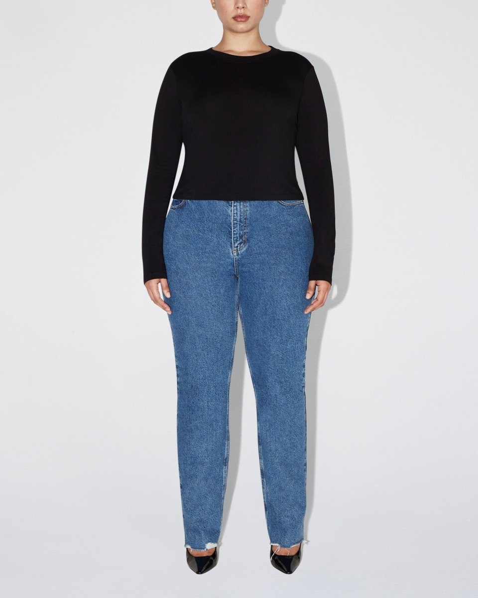 Long Sleeve Tie Tee | Black