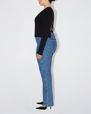 Long Sleeve Tie Tee | Black