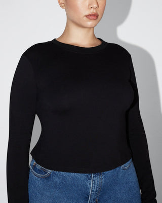 Long Sleeve Tie Tee | Black
