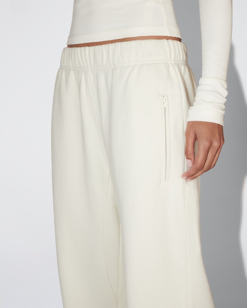 Charlene High Rise Contrast Thread Jogger in Ecru