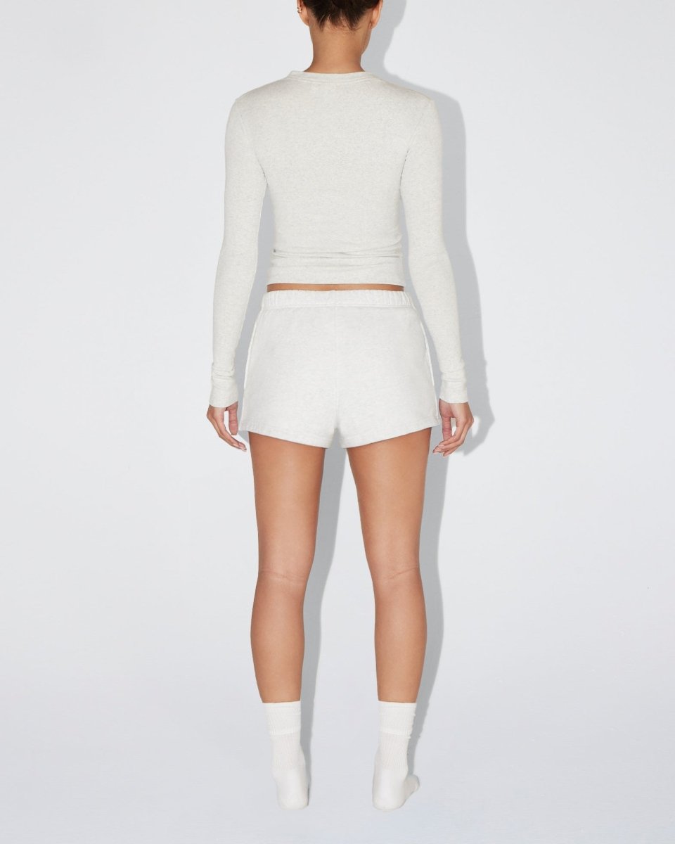 Long Sleeve Ribbed Tee | Light Heather Grey