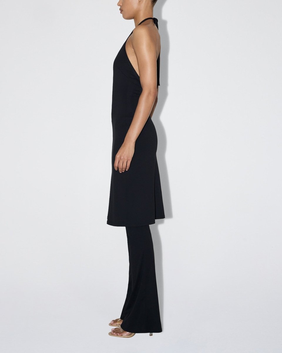 Smooth Stretch Halter Tunic | Black
