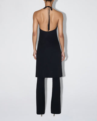 Smooth Stretch Halter Tunic | Black
