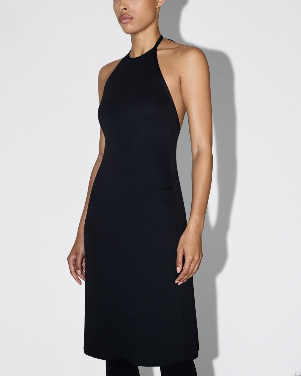 Smooth Stretch Halter Tunic | Black