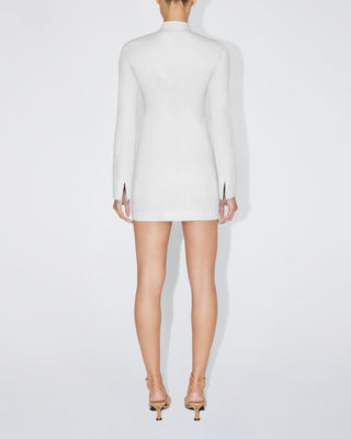 Poplin Zip Mini Dress | Light Grey