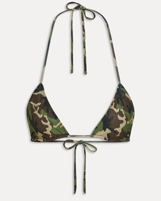 Nick Foil Triangle Bikini Top | Camo Print