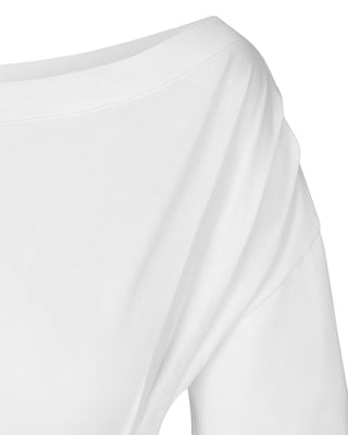 Off the Shoulder Cinching Tee | White