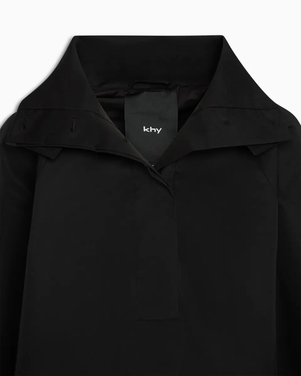 Black Cropped Parka Pullover Jacket | Khy
