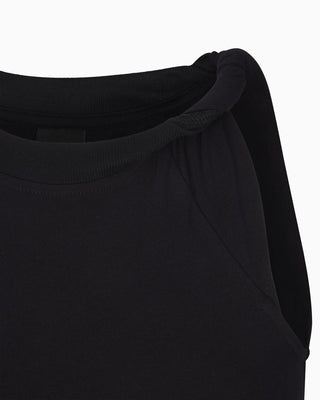 One Shoulder Twist Tee | Black