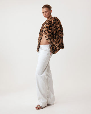 Signature Faux Fur Jacket | Leopard