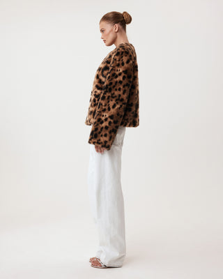 Signature Faux Fur Jacket | Leopard