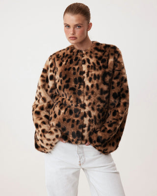 Signature Faux Fur Jacket | Leopard