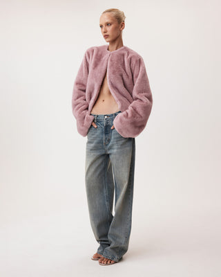 Signature Faux Fur Jacket | Powder Pink