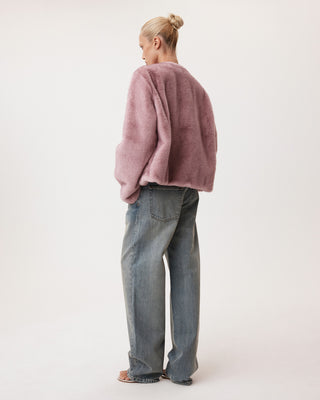 Signature Faux Fur Jacket | Powder Pink