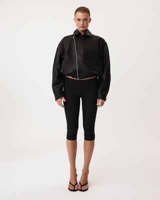 Leather Moto Jacket | Black