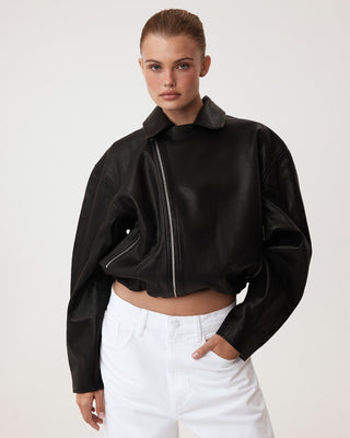 Leather Moto Jacket | Black