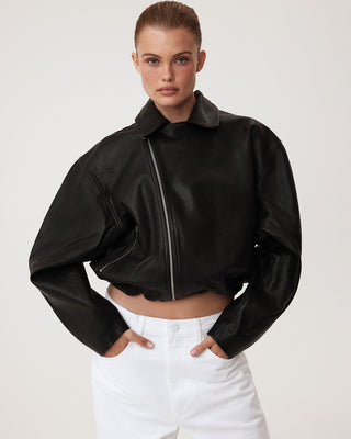 Leather Moto Jacket | Black