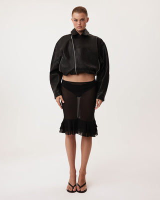 Leather Moto Jacket | Black