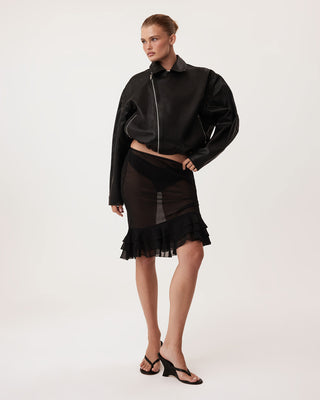 Leather Moto Jacket | Black