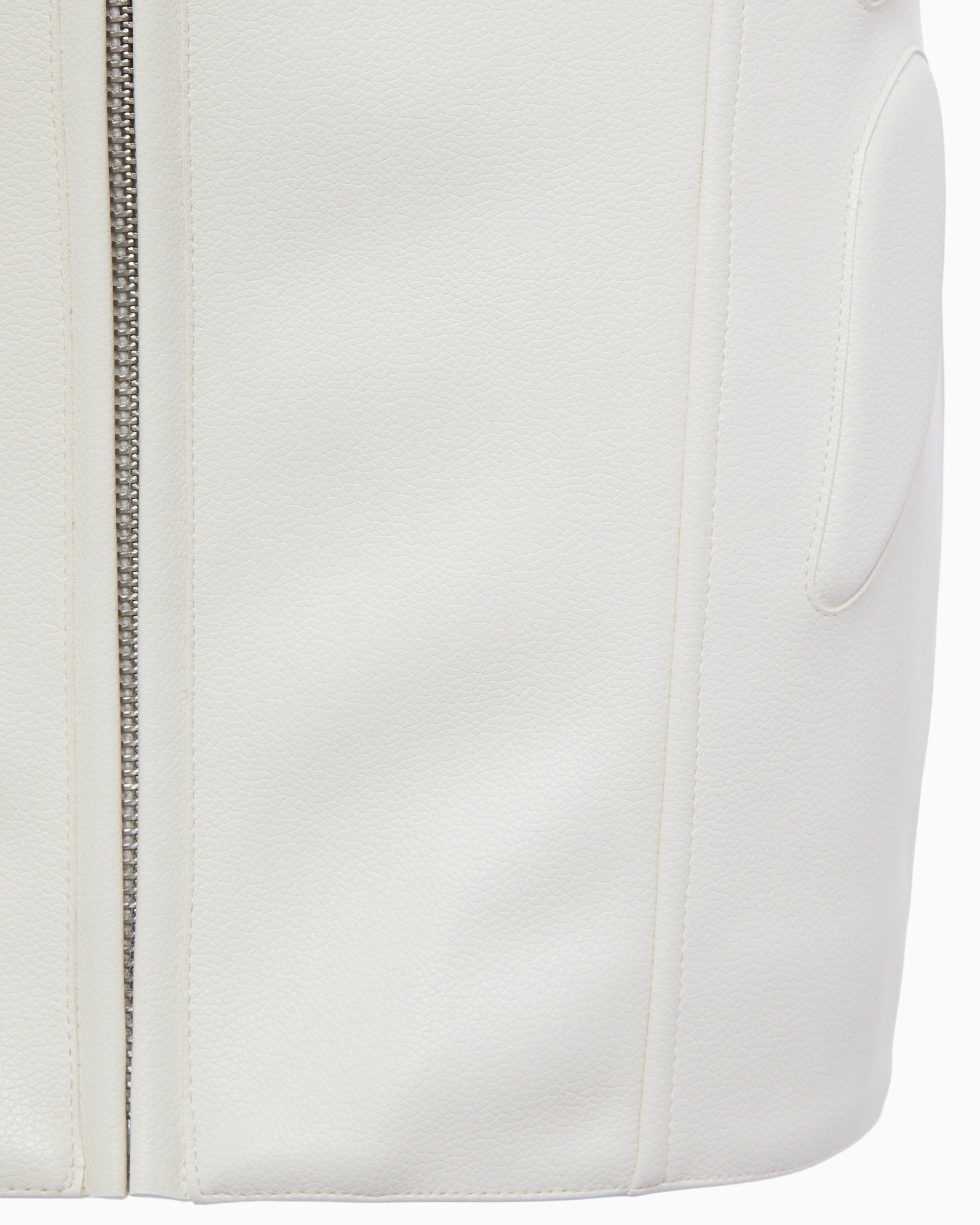 Faux Leather Strapless Mini Dress | Chalk