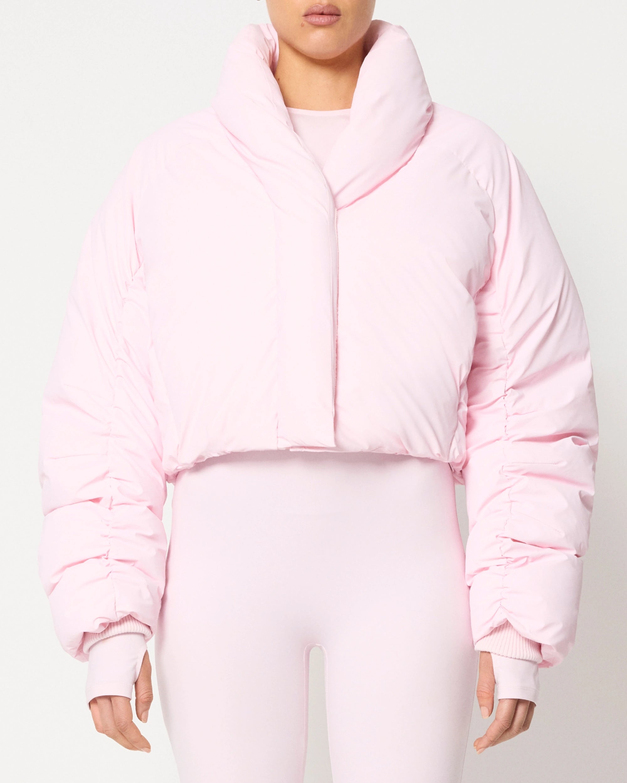 Cropped Puffer Jacket Powder Pink