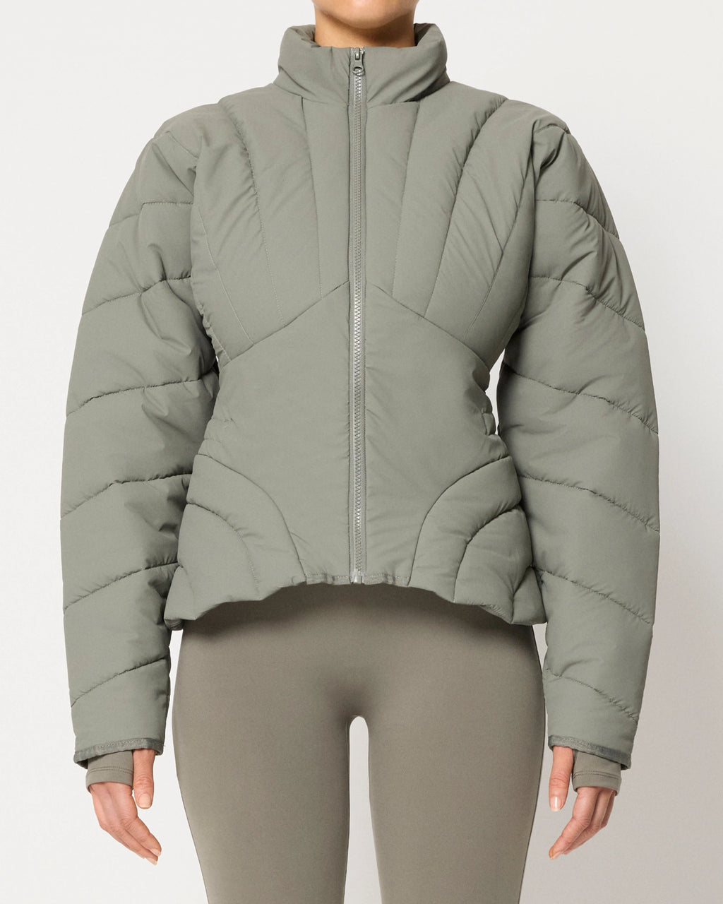 HTH two way puffy カーキ HTH two way puffy down jacket カーキ リバーシブル - メルカリ