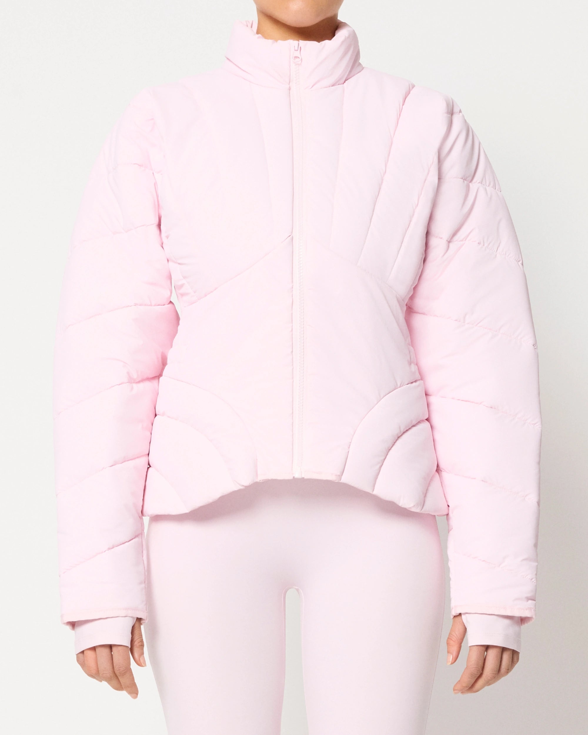 Sculpted Puffer Jacket Powder Pink Khy
