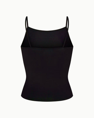Soft Stretch High Neck Tank | Black