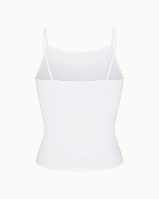 Soft Stretch High Neck Tank | Pearl White