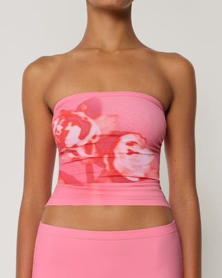 Smooth Stretch Tube Top | Pink Peony