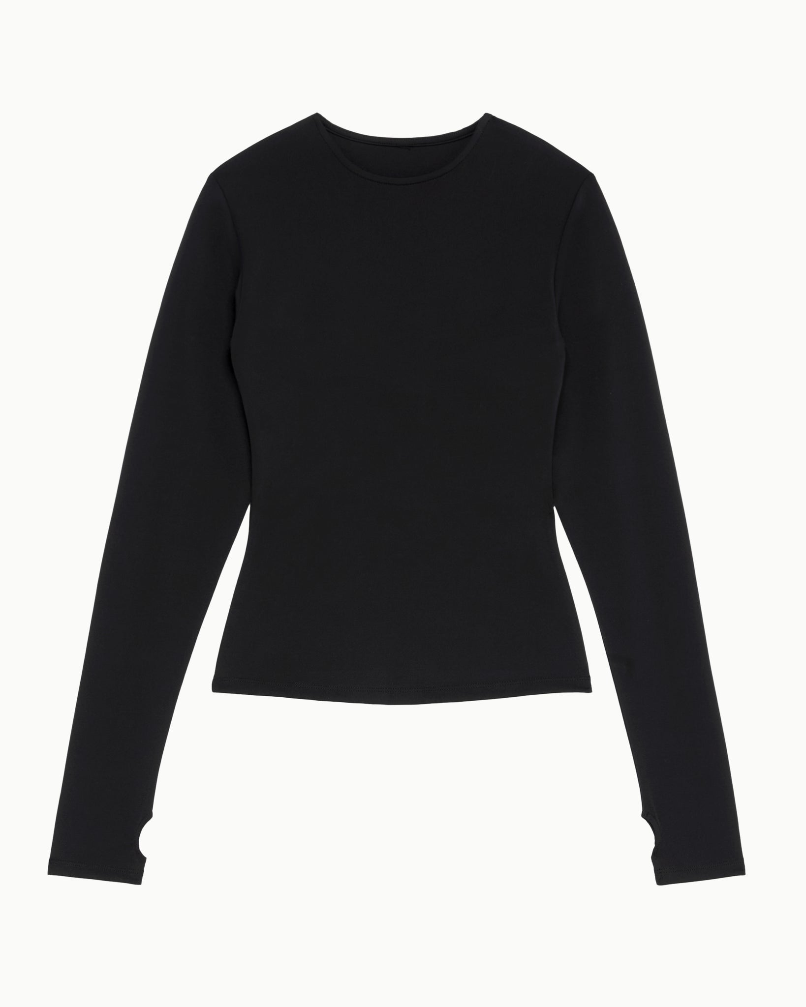Black Long Sleeve Thumb Hole Tee Stretch | Khy Black Long Sleeve Thumb Hole Tee Stretch | Khy