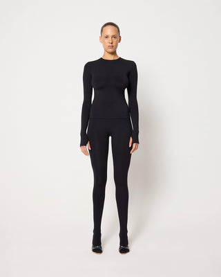 Long Sleeve Thumb Hole Tee | Black