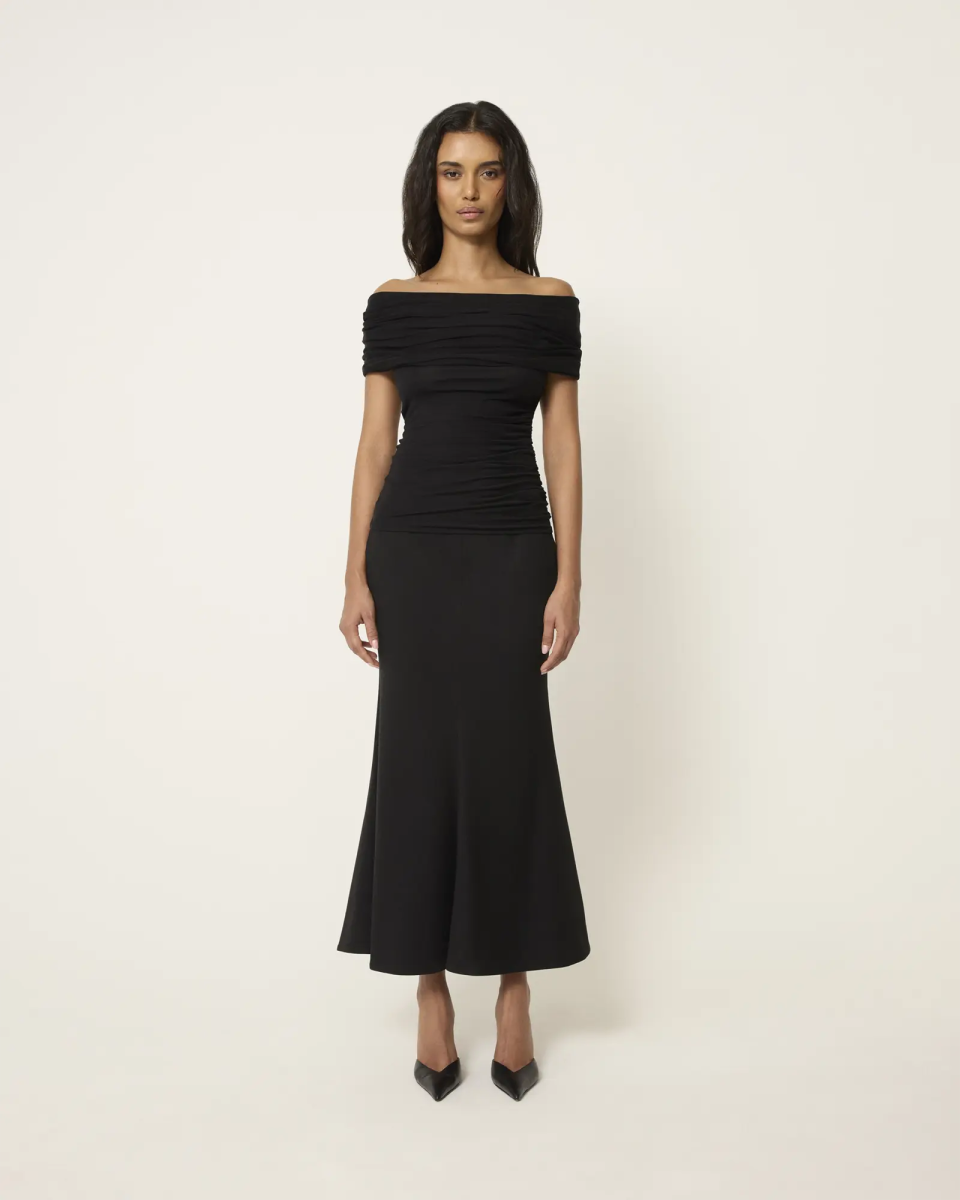 Long Tailored Skirt | Black