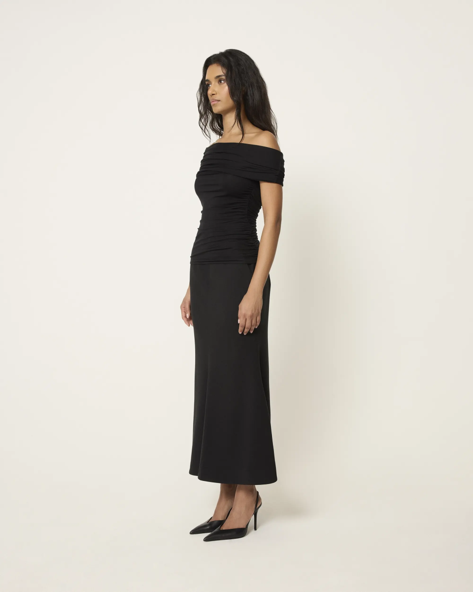 Long Tailored Skirt | Black
